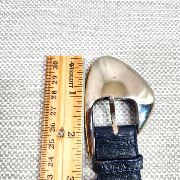 Christian Dior Vintage Belt Medium Blue Leather Women - Picture 13 of 15